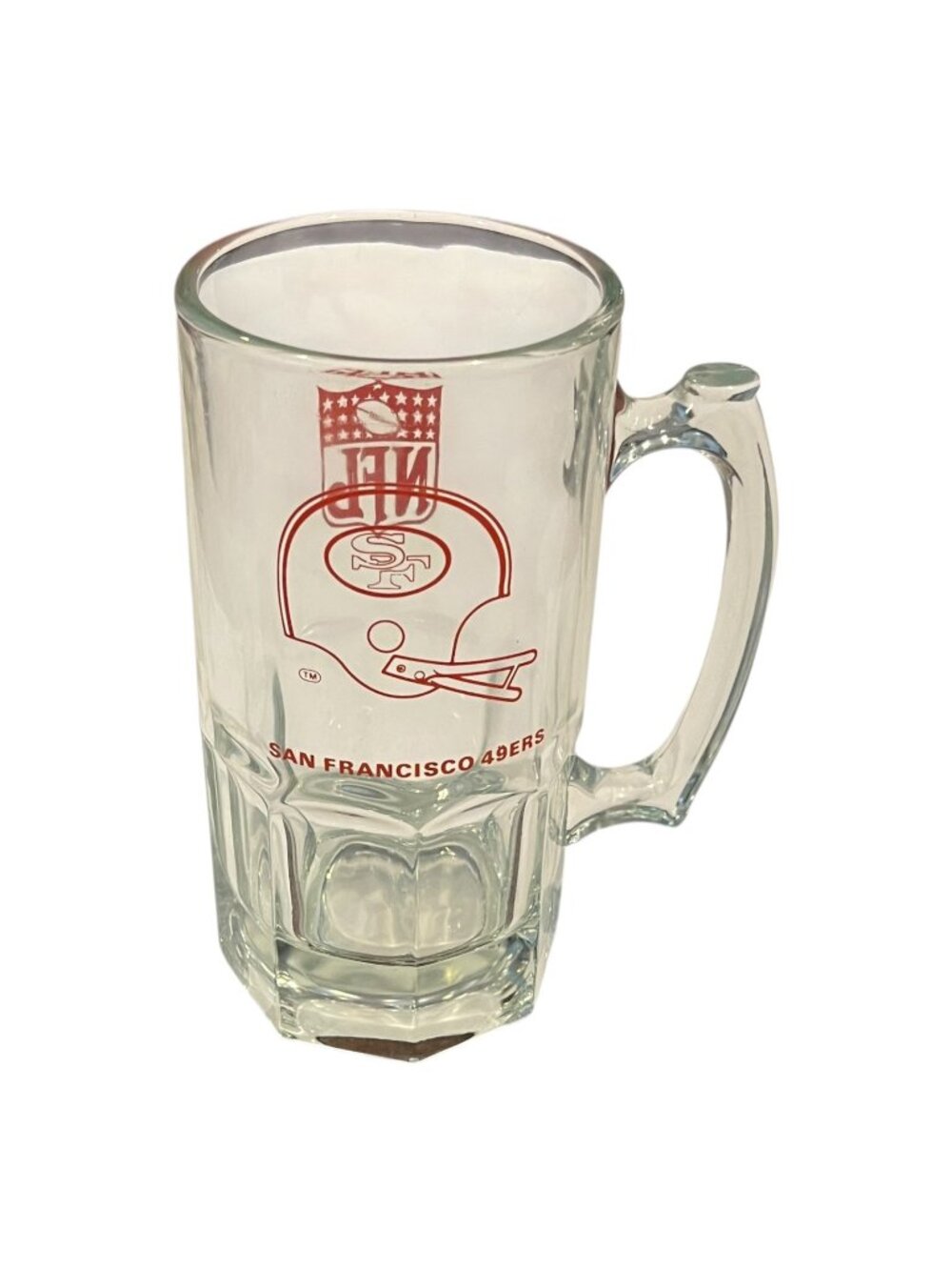 San Francisco 49ers NFL Large Glass Mug 8" - Niners Beer Mug Slim Jim